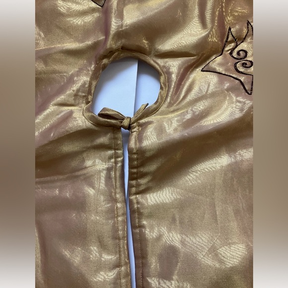 Santa’s Best Tree Skirt Gold Satin Purple Velvet Trim - Picture 9 of 16